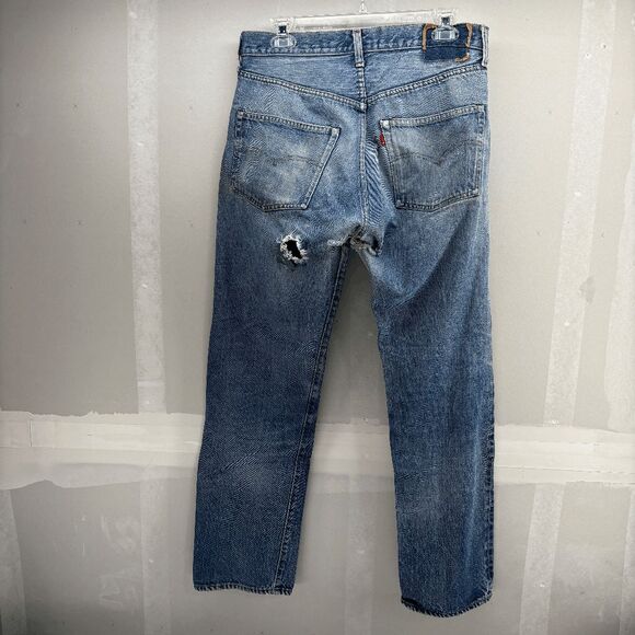 Vintage Levis Single Stitch Redline Selvedge #6 Button 70s 32x32 Thrashed - Picture 15 of 16